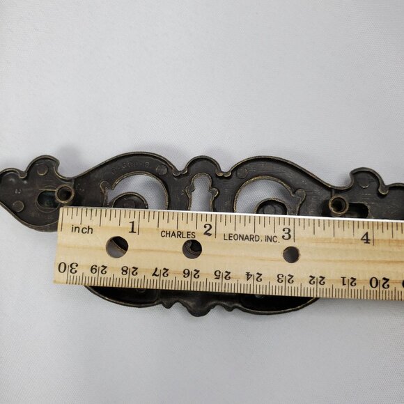 VTG 12 Brass French Pulls Dangling Handle Replacement Hardware Ornate 7" Wide - Picture 4 of 12